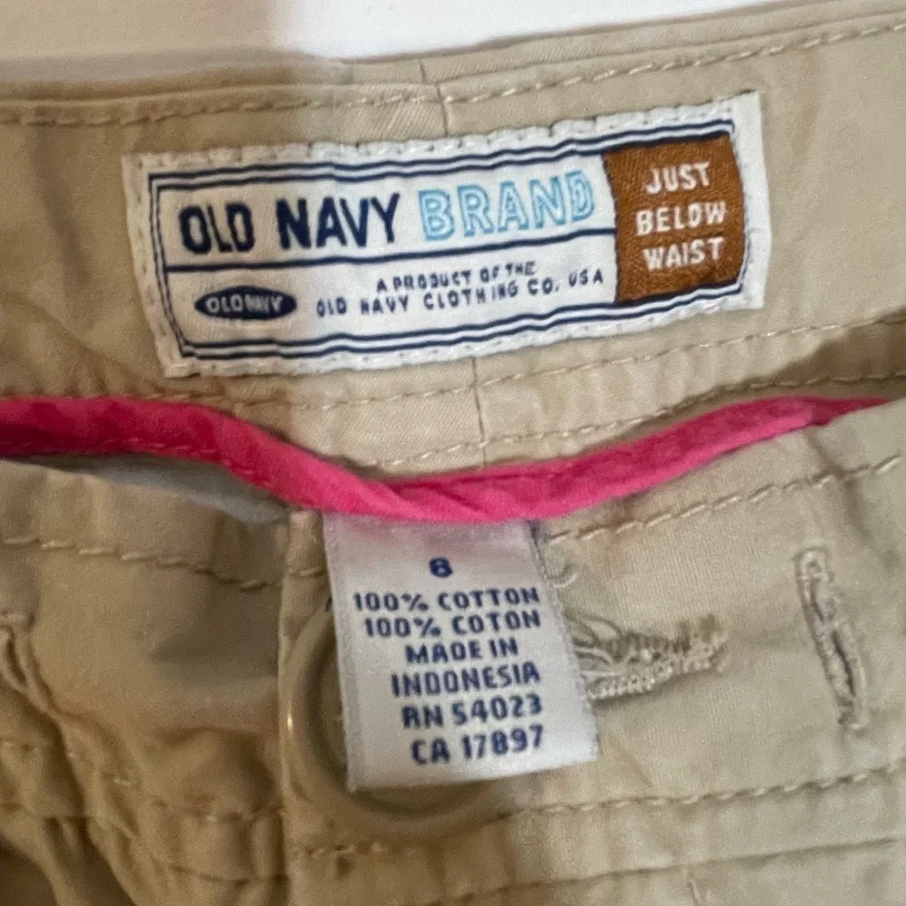 Old Navy Y2K Tan Khaki Wide Leg Ladies Cotton Chino Pants Size 6 Low Rise